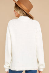 Simplicity Is The Way Ivory Sweater - Red Dress