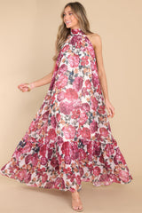 Singing Love Songs Ivory Multi Floral Print Maxi Dress - Red Dress