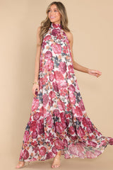 Singing Love Songs Ivory Multi Floral Print Maxi Dress - Red Dress
