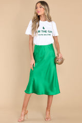 Smooth As Silk Kelly Green Skirt - Red Dress