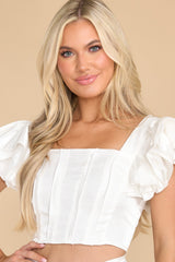 Sophisticated Beauty Ivory Top - Red Dress