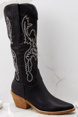 Southern Belle Black Boots - Red Dress
