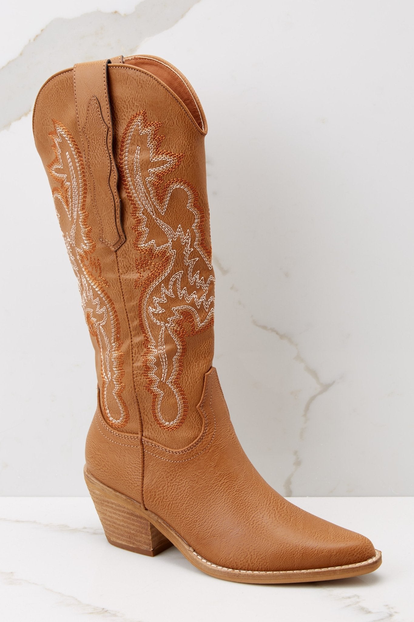 Southern Belle Light Brown Boots - Red Dress