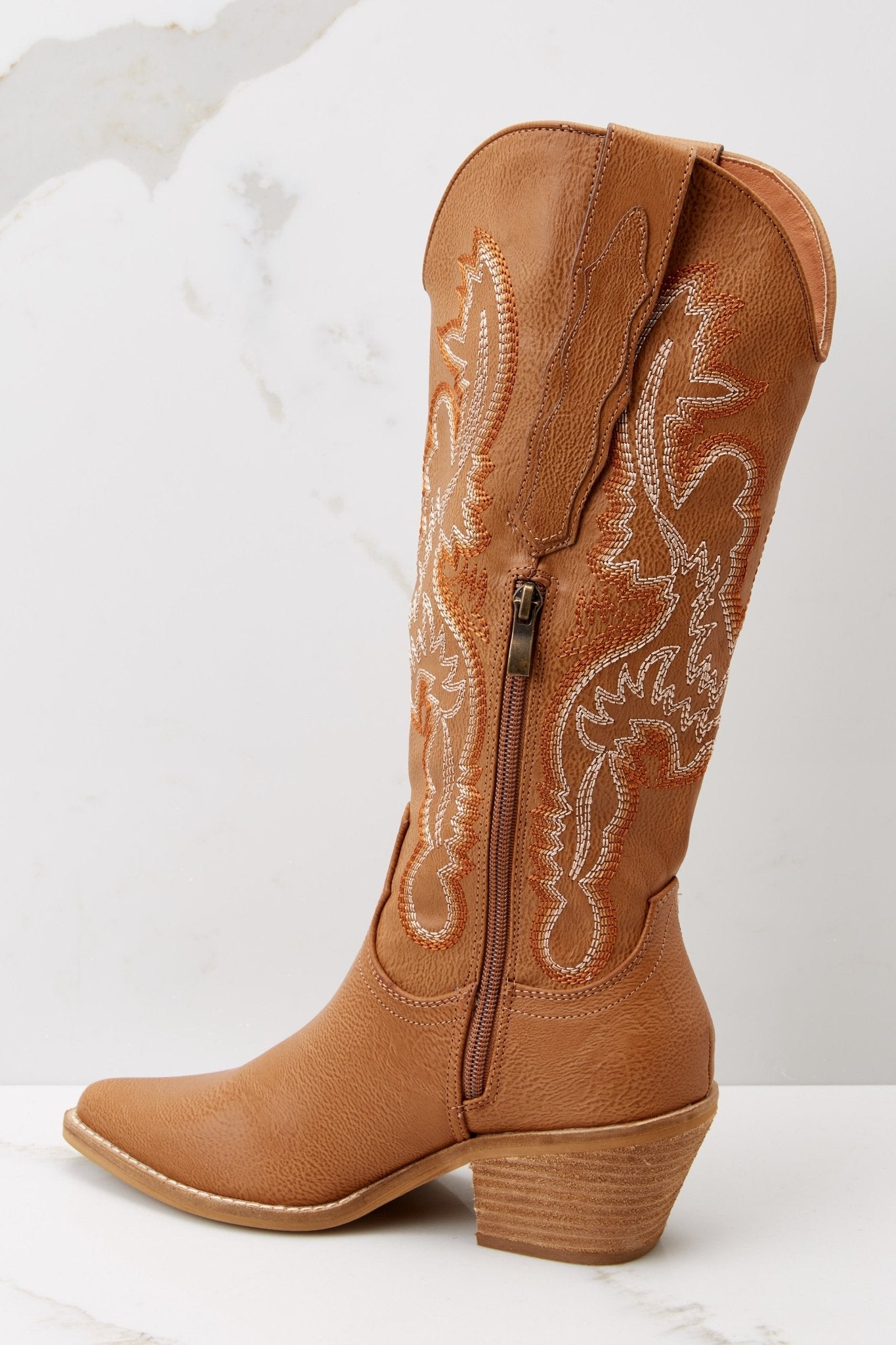 Southern Belle Light Brown Boots - Red Dress