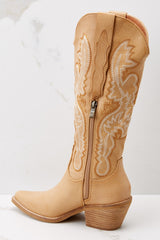 Southern Belle Tan Boots - Red Dress