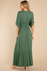 Spectacular Entrance Forest Green Maxi Dress - Red Dress