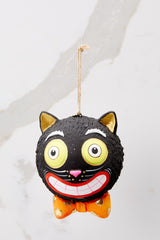 Spooky Kook Black Cat Ornament - Red Dress