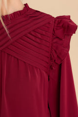 Star Crossed Wine Dress - Red Dress