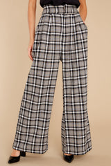 Stating The Obvious Black Plaid Pants - Red Dress