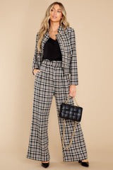 Stating The Obvious Black Plaid Pants - Red Dress