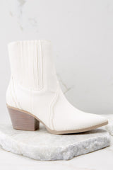 Strike A Chord White Ankle Booties - Red Dress