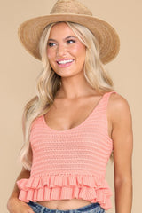 Sunkissed Style Coral Top - Red Dress