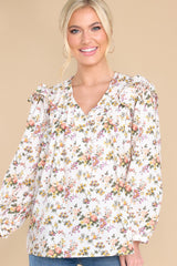 Sweet Sight White Floral Print Top - Red Dress