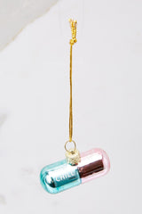 Take A Chill Pill Pink And Blue Ornament - Red Dress