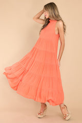 Take Me Dancing Orange Maxi Dress - Red Dress
