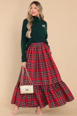 Take Your Time Red Multi Plaid Skirt - Red Dress