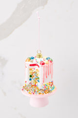 Taste The Rainbow Confetti Cake Ornament - Red Dress