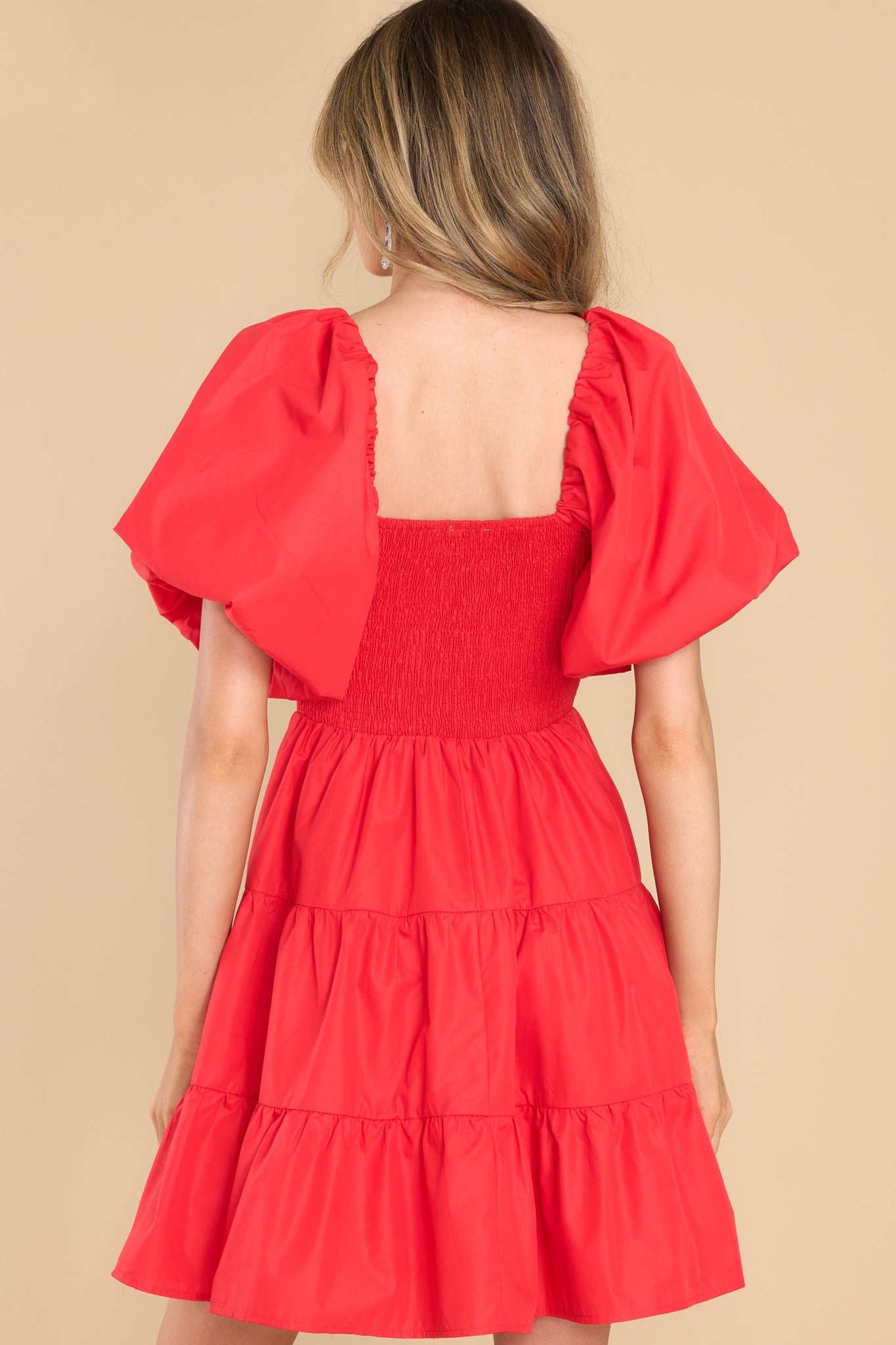 That Way Smocked Red Dress - Red Dress