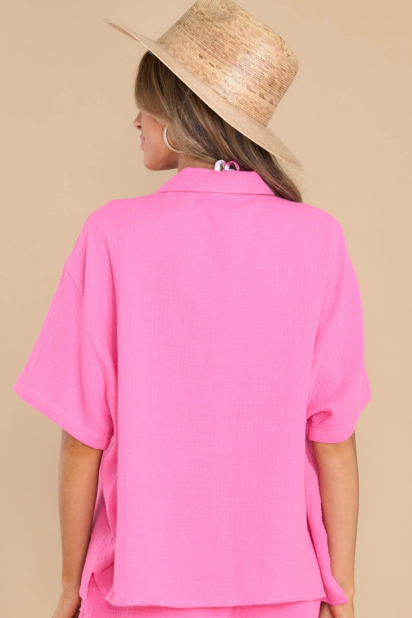 The Brightest Days Pink Gauze Top - Red Dress