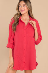 The Grass Is Greener Red Gauze Top - Red Dress