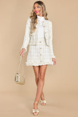 Gorgeous White Tweed Plaid Jacket - Outerwear