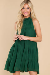 Time Of Our Lives Dark Green Dress - Red Dress