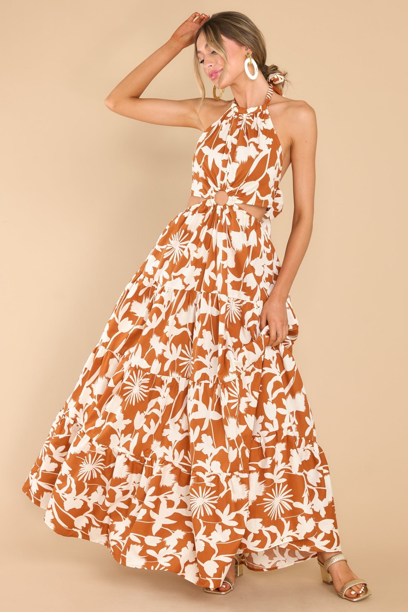 Stunning Brown Print Maxi Dress - Sundresses | Red Dress Stunning Brown Print Maxi Dress - Sundresses | Red Dress