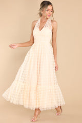 Timeless Glamour Ivory Maxi Dress - Red Dress
