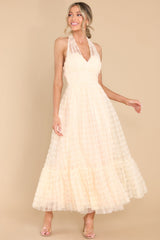 Timeless Glamour Ivory Maxi Dress - Red Dress