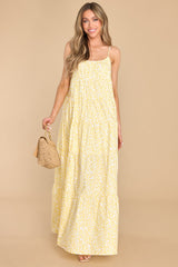 Together Everyday Yellow Print Maxi Dress - Red Dress
