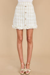 True Potential White Tweed Skirt - Red Dress