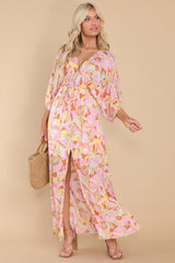Unapologetic Feeling Pink Multi Print Maxi Dress - Red Dress