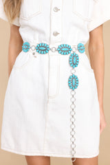 Untold Stories Turquoise Belt - Red Dress