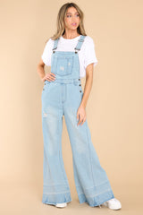 Up And Away Denim Overalls - Red Dress
